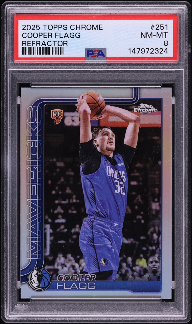 2025 Topps Chrome Refractor Cooper Flagg ROOKIE #251 PSA 8 NM-MT