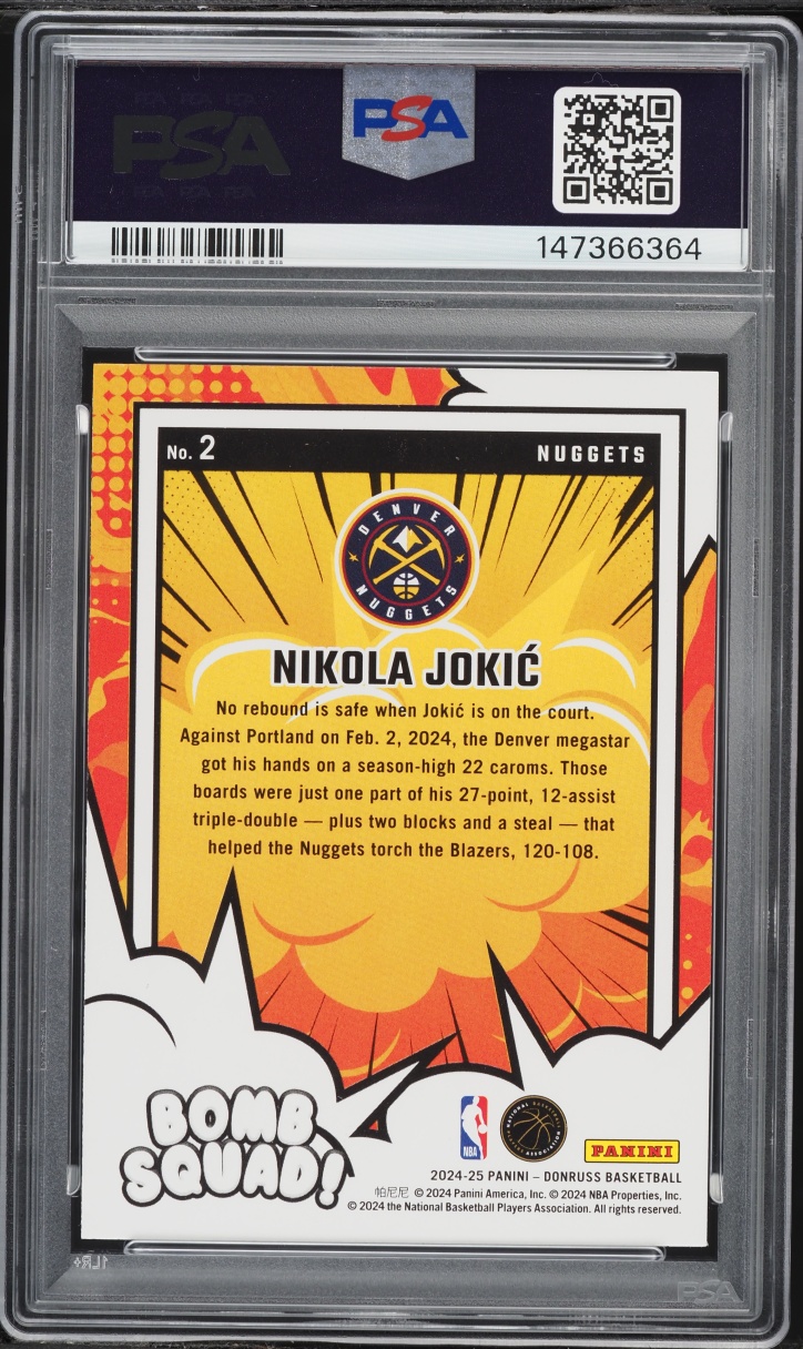 2024 Donruss Bomb Squad Nikola Jokic #2 PSA 10 GEM MINT