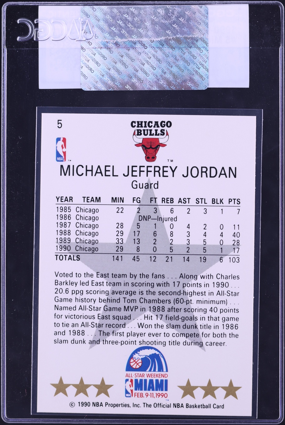 1990 Hoops Michael Jordan #5 CGC AUTH