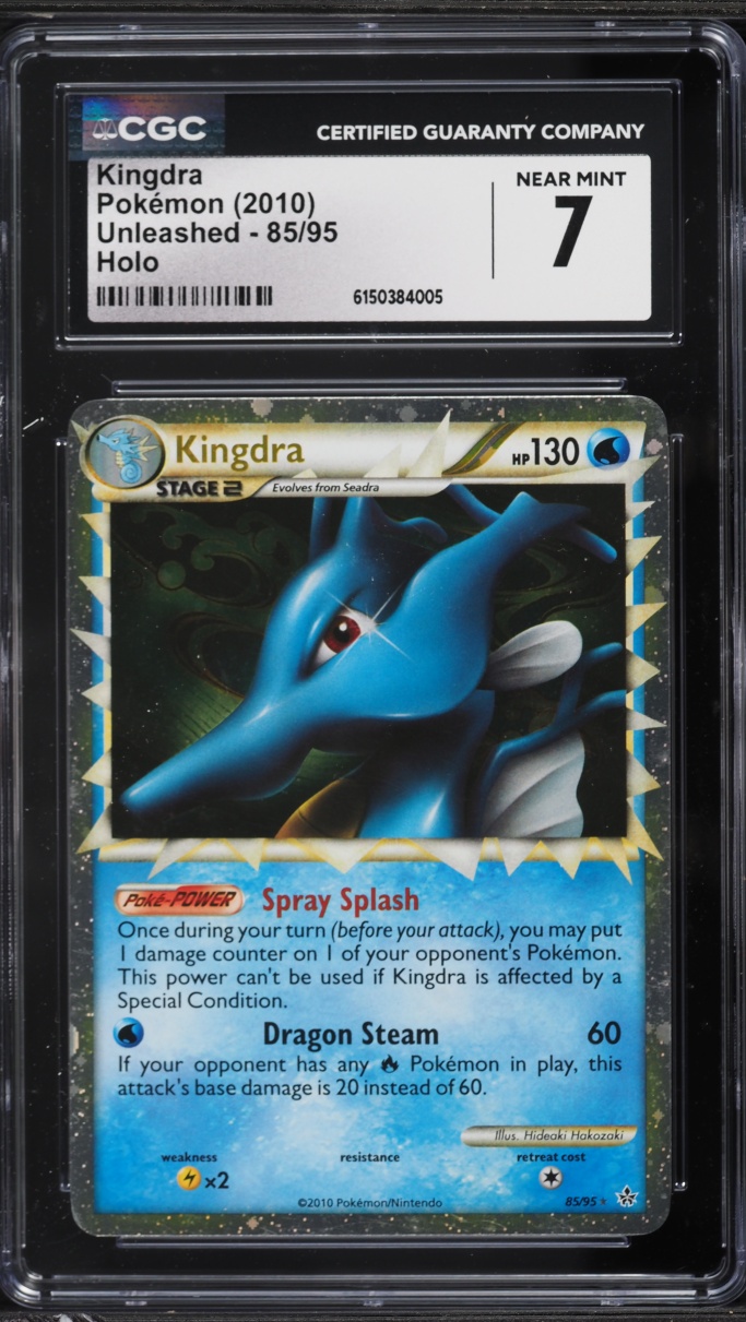 2010 Pokemon HeartGold & SoulSilver Unleashed Holo Prime Kingdra #85 CGC 7 NRMT