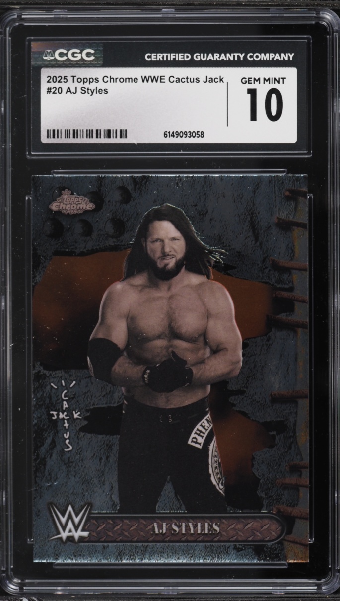 2025 Topps Chrome WWE Cactus Jack AJ Styles #20 CGC 10 GEM MINT