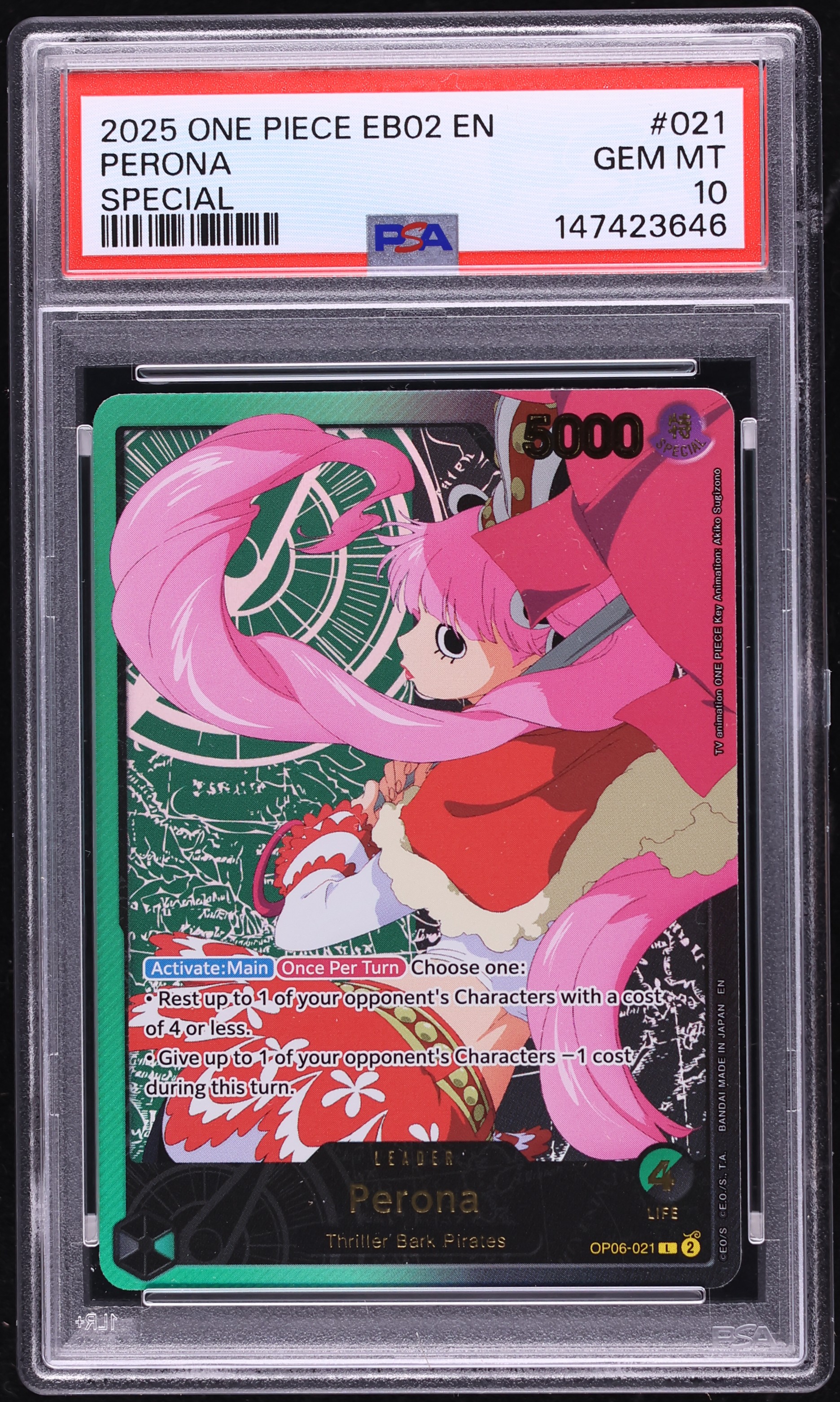 2025 One Piece Extra Booster Anime 25th Collection Leader Perona
