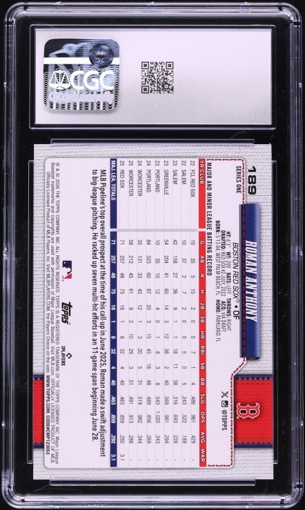 2026 Topps Diamante Foil Roman Anthony ROOKIE #189 CGC 9.5 MINT+