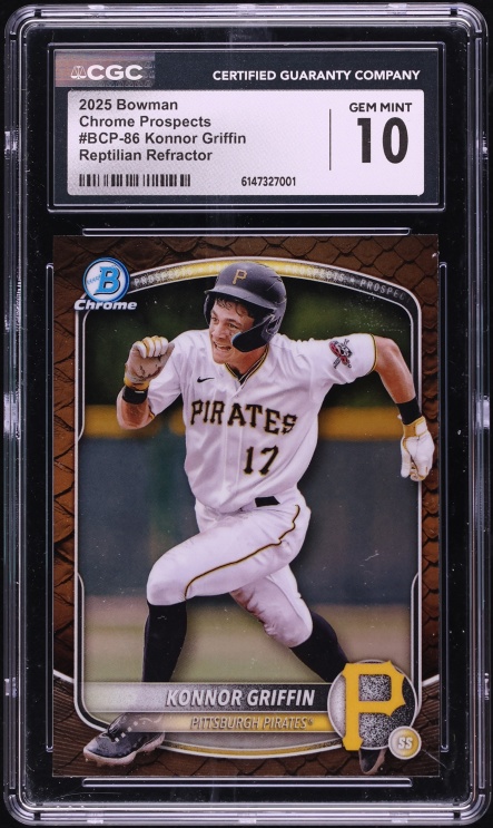 2025 Bowman Chrome Reptilian Refractor Konnor Griffin PROSPECT #BCP-86 CGC 10 GEM MINT