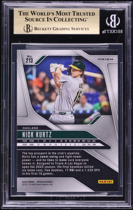 2025 Panini Prizm Green Ice Nick Kurtz ROOKIE #213 BGS 9.5 GEM MINT
