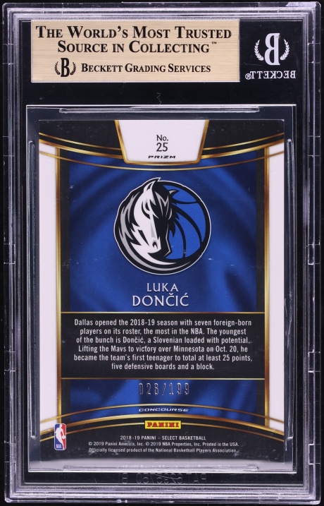 2018 Select Red Prizms Luka Doncic ROOKIE /199 #25 BGS 9.5 GEM MINT