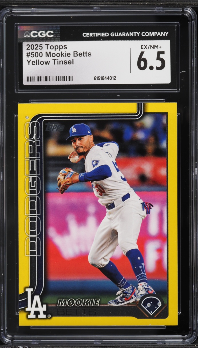 2025 Topps Yellow Tinsel Mookie Betts #500 CGC 6.5 EXMT+