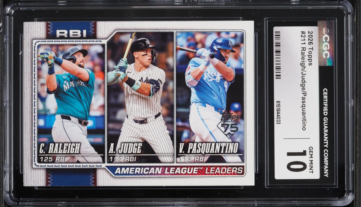 2026 Topps Cal Raleigh & Aaron Judge & Vinnie Pasquantino #211 CGC 10 GEM MINT