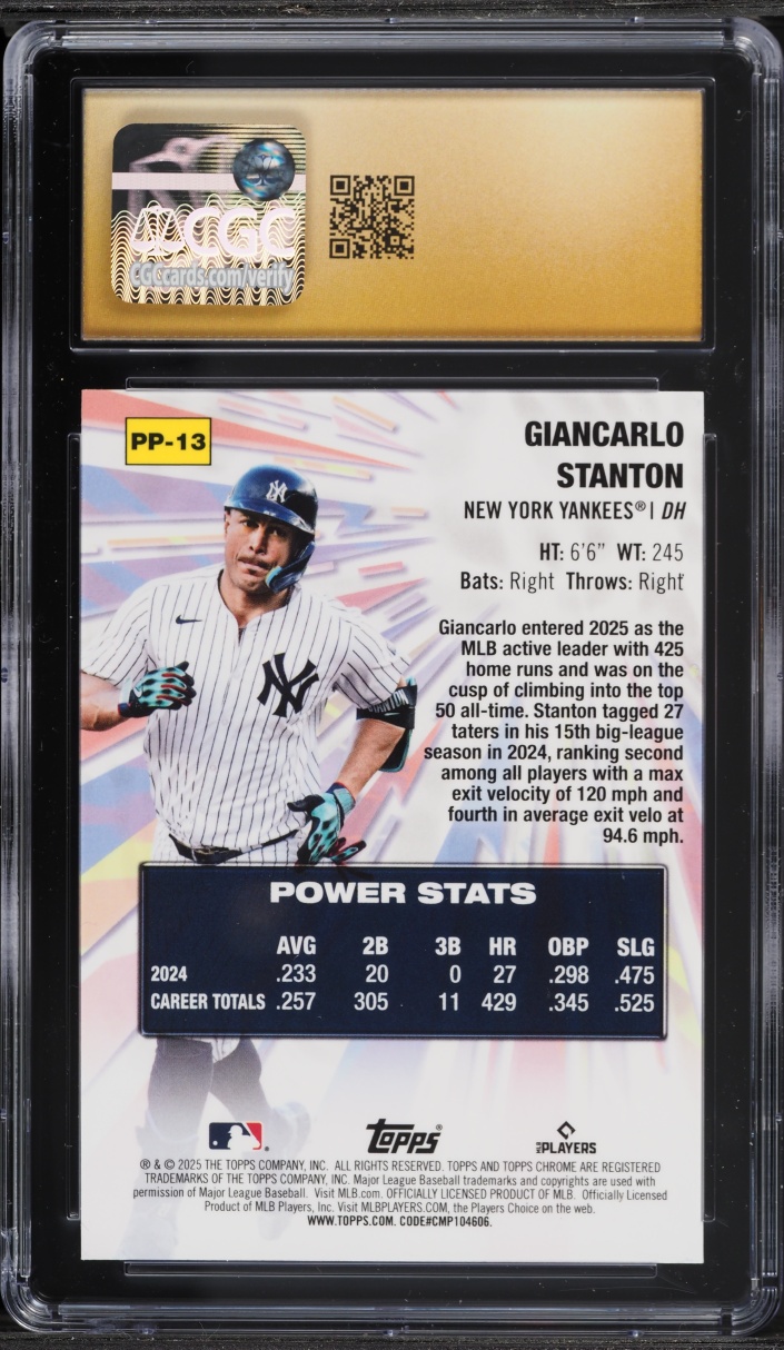 2025 Topps Chrome Power Players Giancarlo Stanton #PP-13 CGC 10 PRISTINE