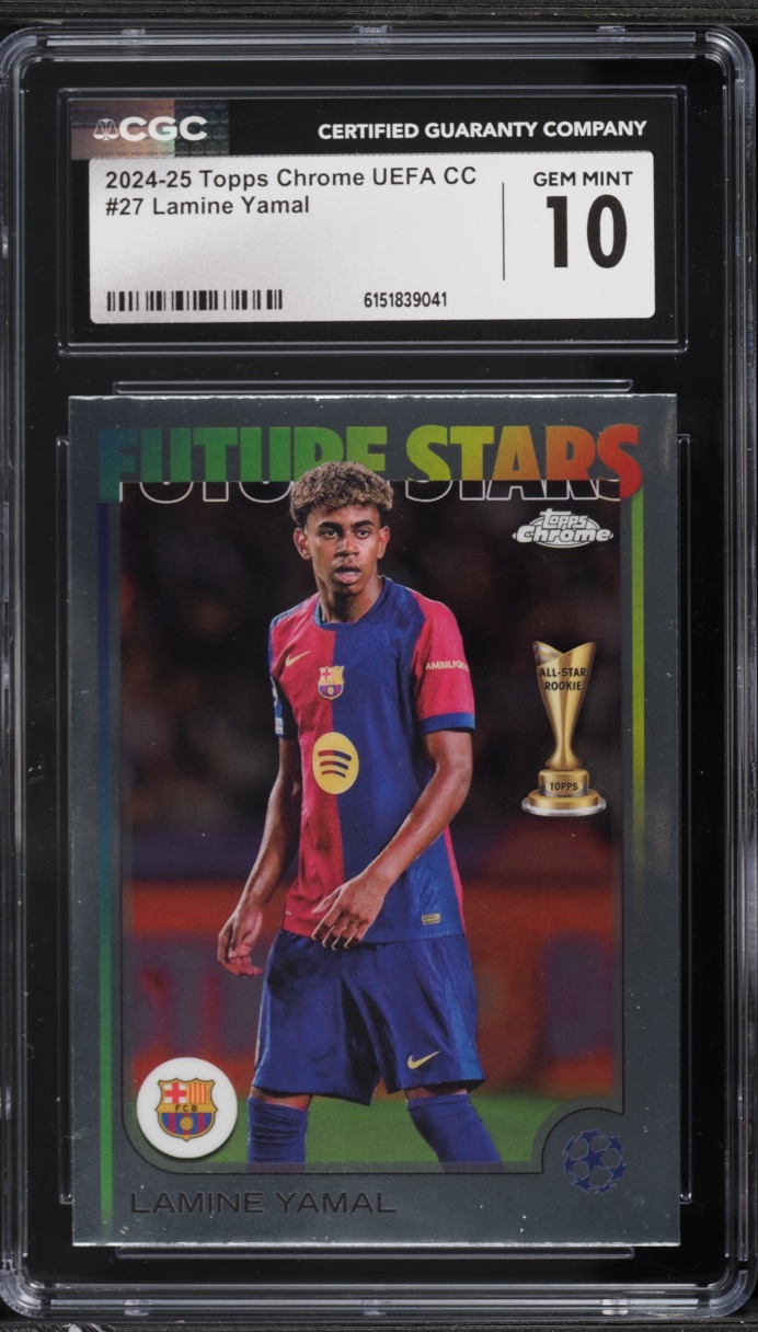 2024 Topps Chrome UEFA Club Competitions Lamine Yamal #27 CGC 10 GEM MINT