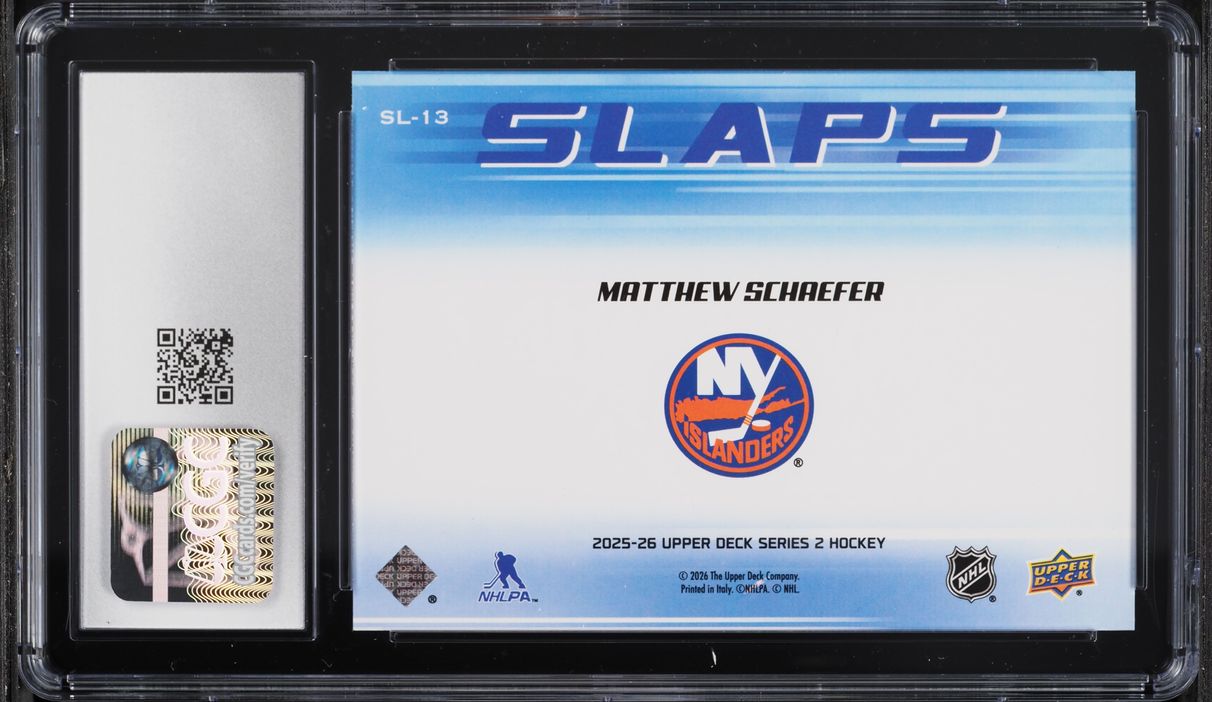 2025 Upper Deck Slaps Matthew Schaefer ROOKIE #SL-13 CGC 10 GEM MINT
