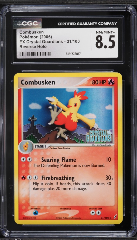 2006 Pokemon EX Crystal Guardians Reverse Holo Combusken #31 CGC 8.5 NM-MT+