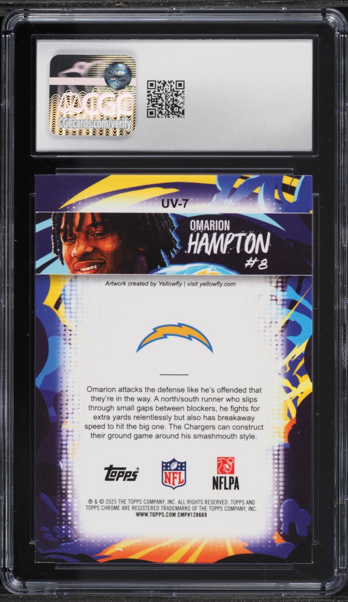 2025 Topps Chrome Ultra Violet Omarion Hampton ROOKIE #UV-7 CGC 9 MINT