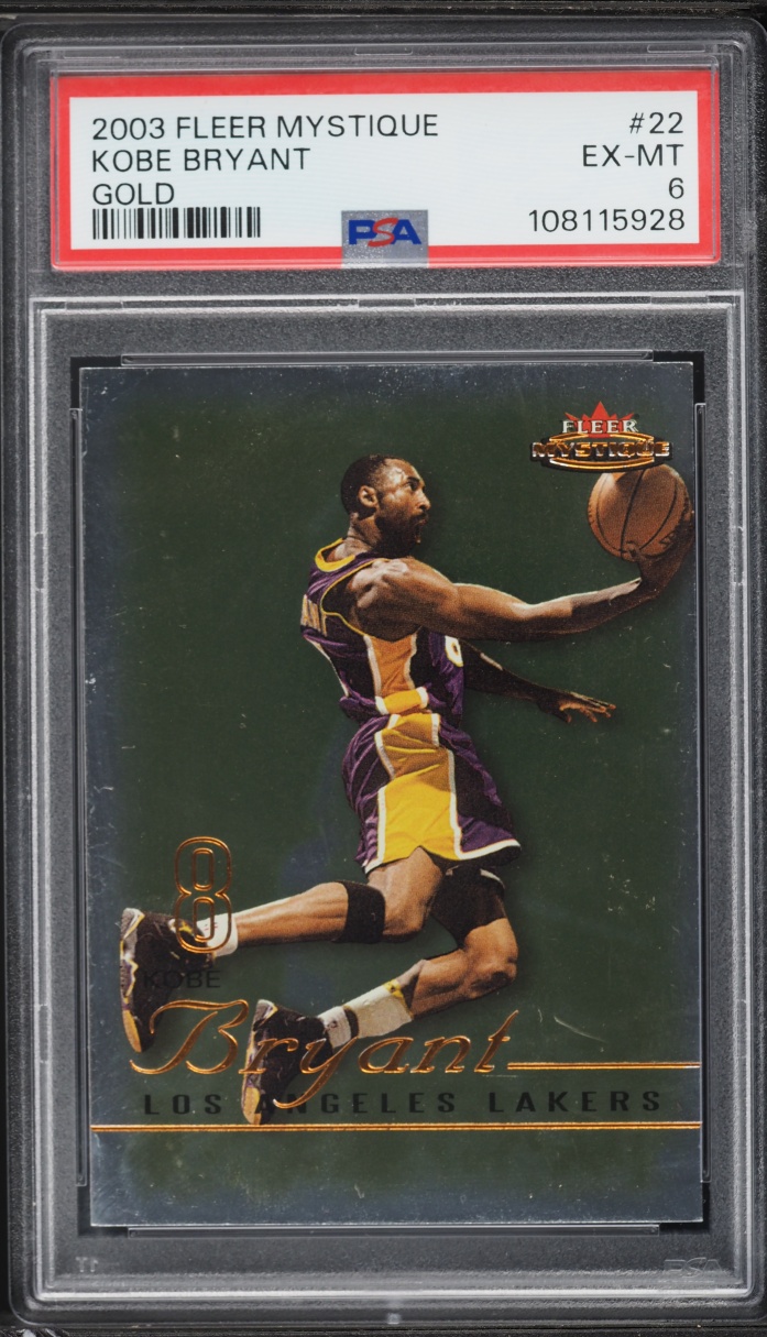 2003 Fleer Mystique Gold Kobe Bryant /150 #22 PSA 6 EXMT