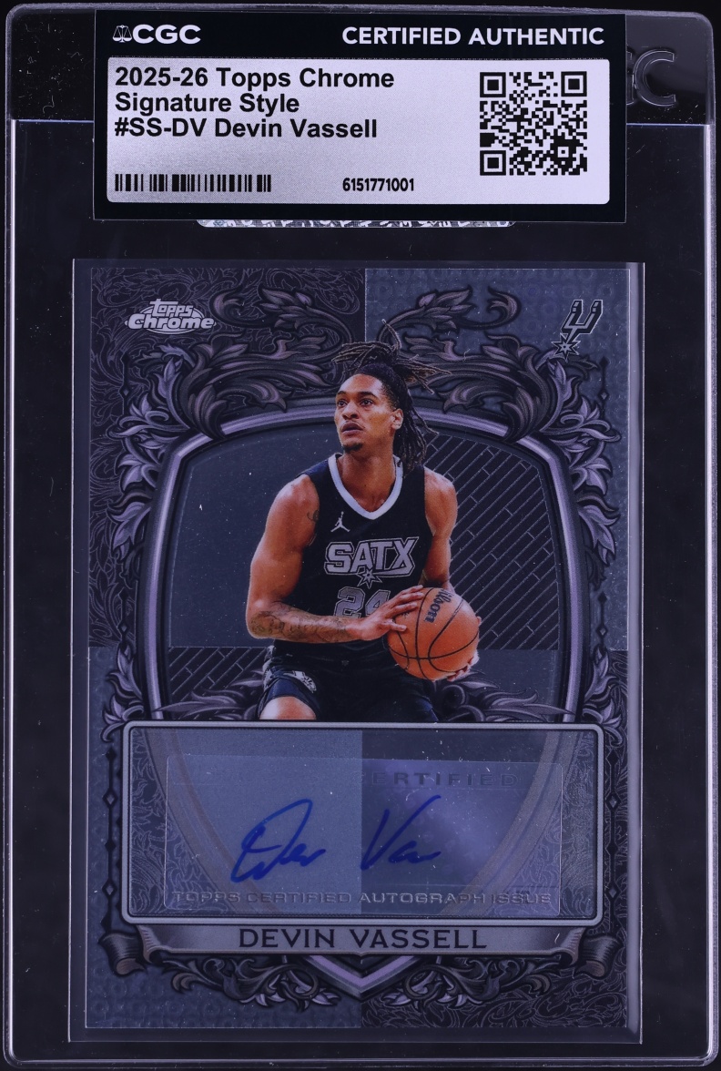 2025 Topps Chrome Signature Style Devin Vassell AUTO #SS-DV CGC AUTH