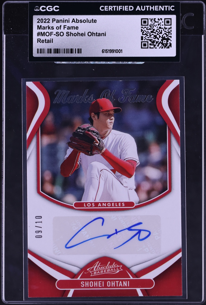 2022 Absolute Marks Of Fame Retail Shohei Ohtani AUTO /10 #MOF-SO CGC AUTH