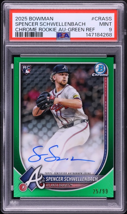 2025 Bowman Chrome Green Refractor Spencer Schwellenbach ROOKIE