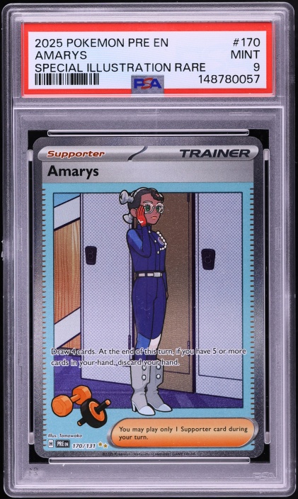 2025 Pokemon Scarlet & Violet Prismatic Evolutions SIR Amarys #170 PSA 9 MINT