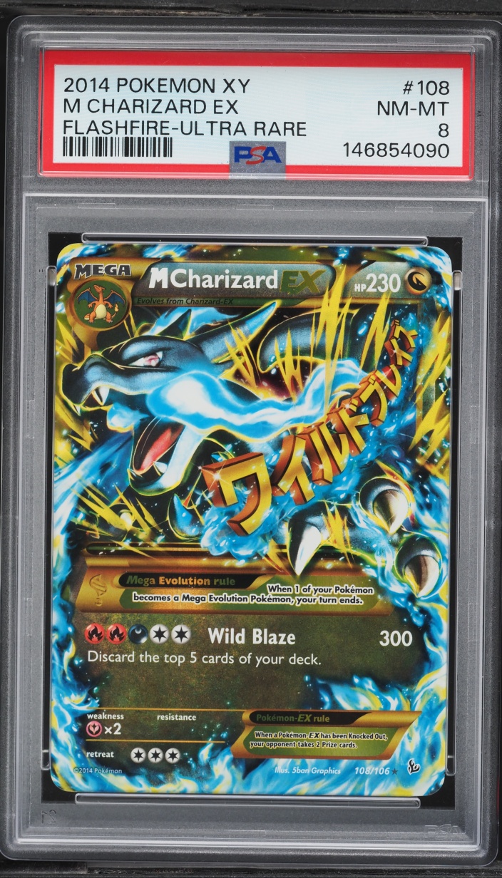 2014 Pokemon XY Flashfire Alt Art M Charizard EX #108 PSA 8 NM-MT