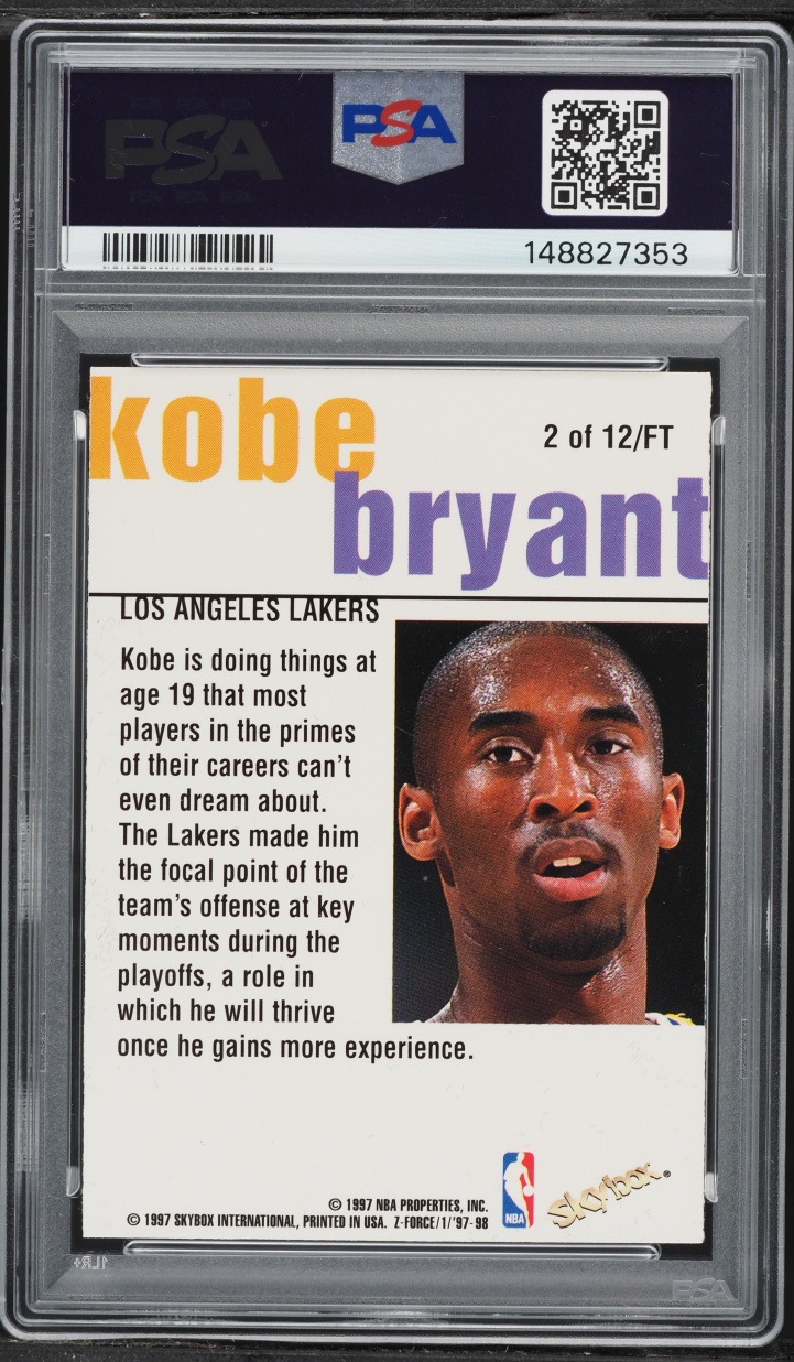 1997 Skybox Z-Force Fast Track Kobe Bryant #2 PSA 8 NM-MT