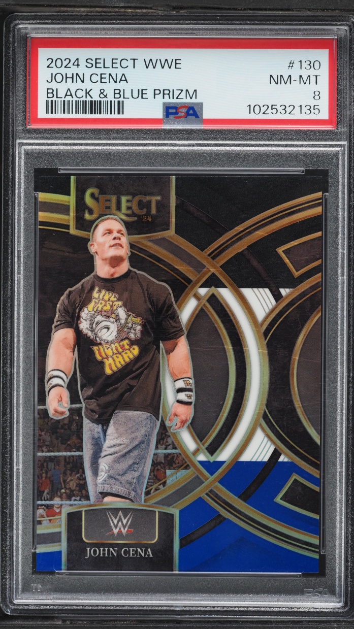 2024 Select Premier WWE Black & Blue Prizm John Cena /399 #130 PSA 8 NM-MT