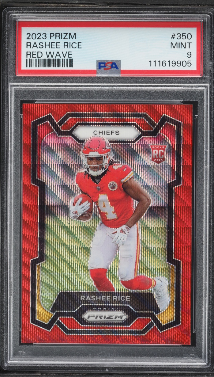 2023 Panini Prizm Red Wave Rashee Rice ROOKIE /149 #350 PSA 9 MINT