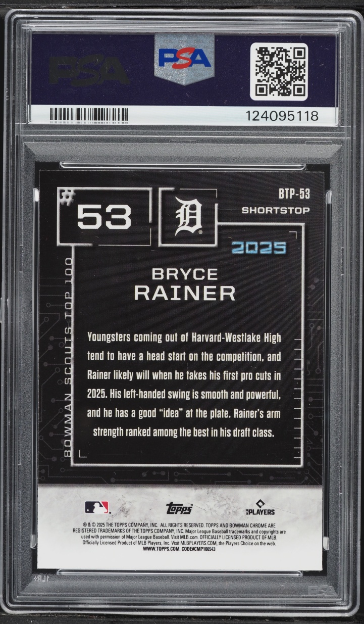 2025 Bowman Scouts' Top 100 Bryce Rainer #BTP53 PSA 8 NM-MT