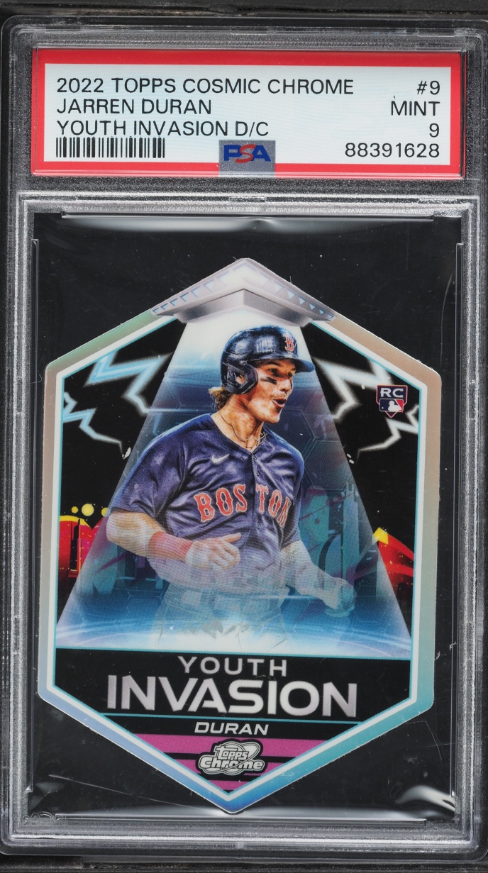 2022 Topps Cosmic Chrome Youth Invasion Die-Cut Jarren Duran ROOKIE #9 PSA 9 MINT