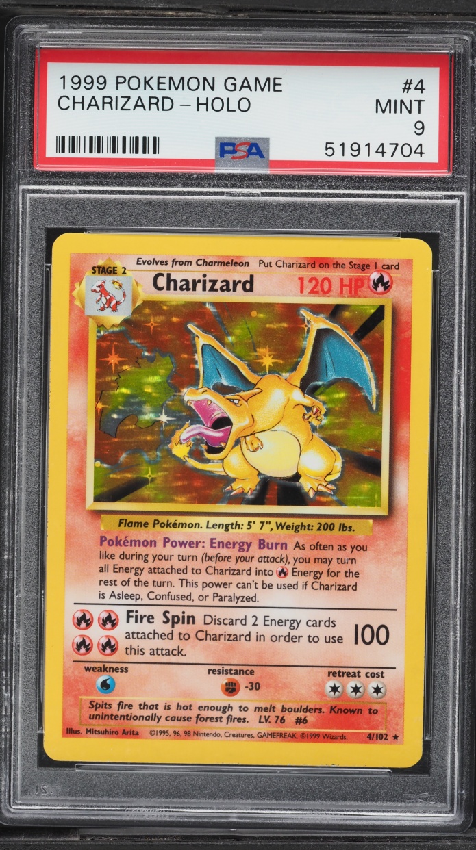 1999 Pokemon Base Set Holo Charizard #4 PSA 9 MINT
