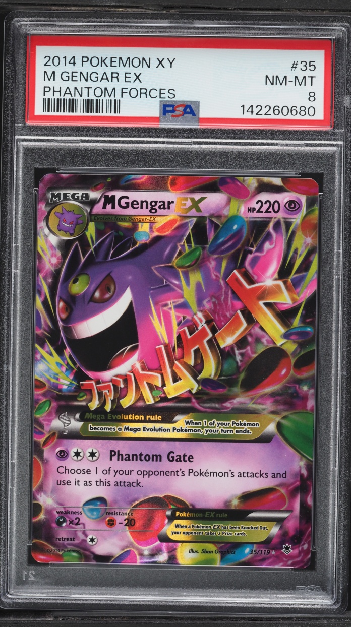 2014 Pokemon XY Phantom Forces M Gengar EX #35 PSA 8 NM-MT