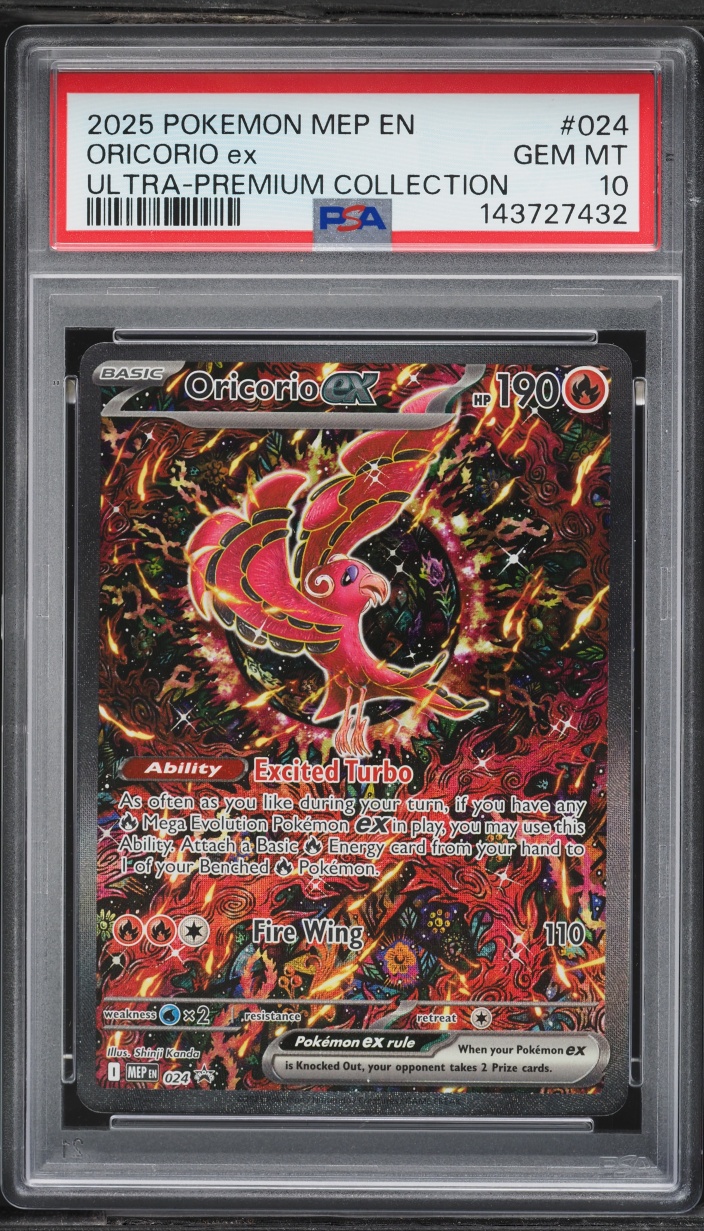 2025 Pokemon Mega Evolution Promo Ultra Premium Full Art Oricorio Ex #24 PSA 10 GEM MINT