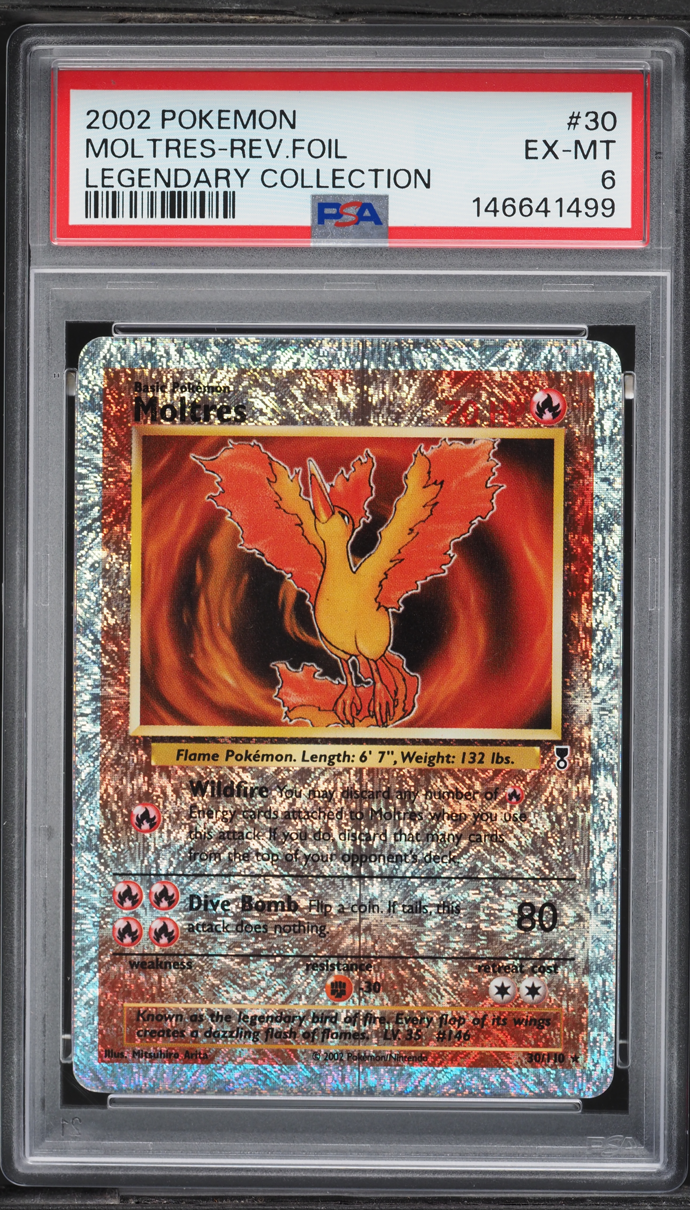 2002 Pokemon Legendary Collection Reverse Holo Moltres #30 PSA 6