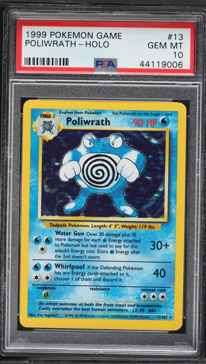1999 Pokemon Base Set Holo Poliwrath #13 PSA 10 GEM MINT