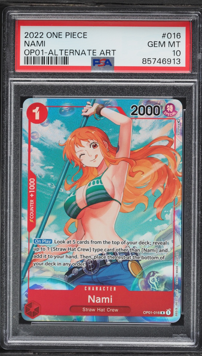 2022 One Piece Romance Dawn Alt Art Nami #OP01-016 PSA 10 GEM MINT