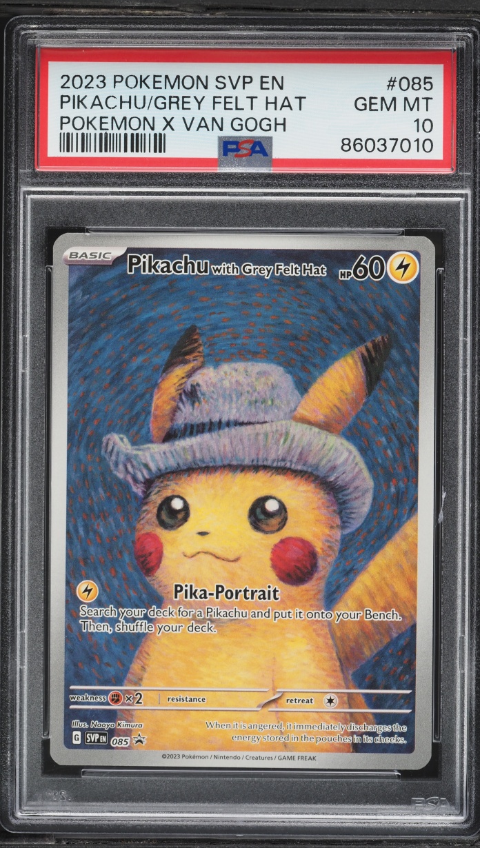 2023 Pokemon SV Black Star Promo Van Gogh Pikachu With Grey Felt Hat PSA 10 GEM MINT
