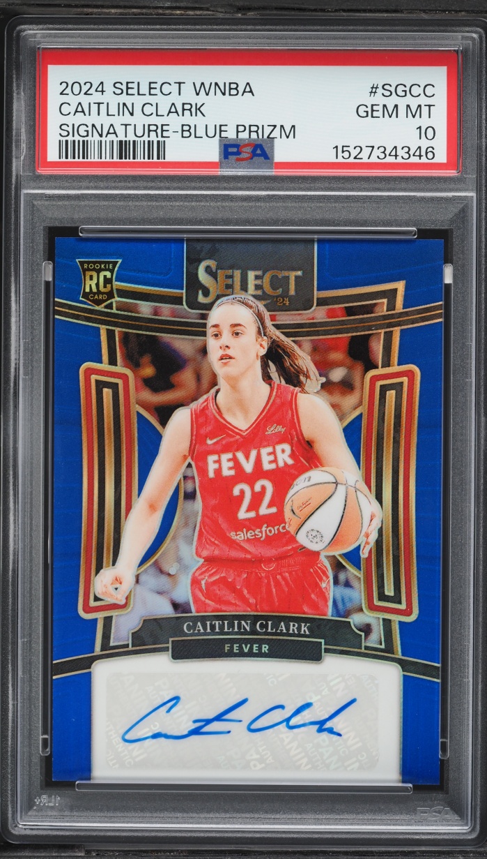 2024 Select WNBA Signatures Blue Prizm Caitlin Clark ROOKIE AUTO /49 #SG-CC PSA 10 GEM MINT