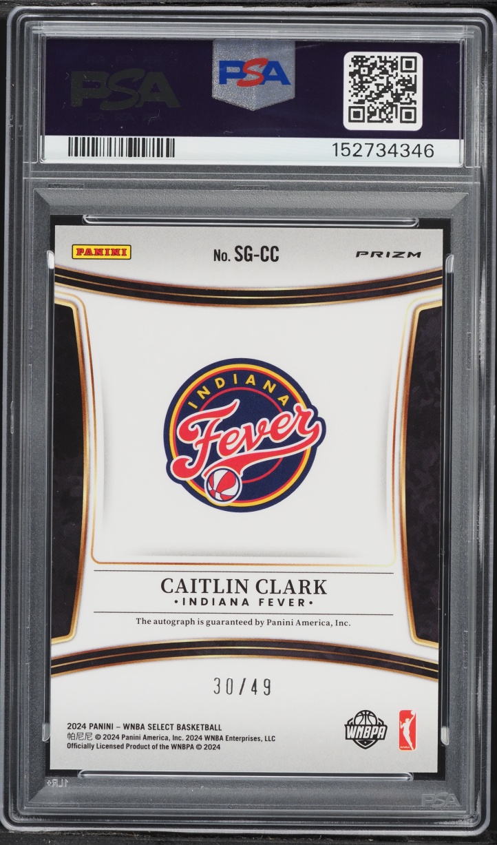 2024 Select WNBA Signatures Blue Prizm Caitlin Clark ROOKIE AUTO /49 #SG-CC PSA 10 GEM MINT
