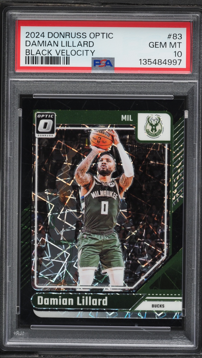 2024 Donruss Optic Black Velocity Damian Lillard /39 #83 PSA 10 GEM MINT
