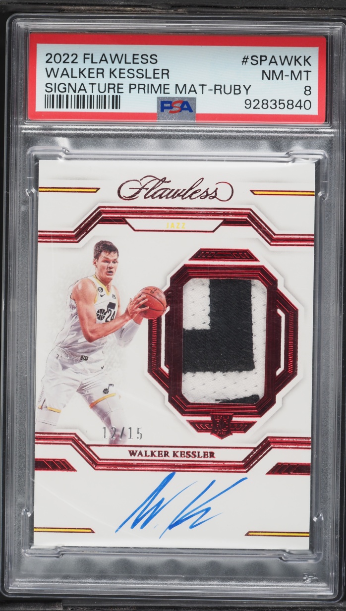2022 Panini Flawless Prime Materials Ruby Walker Kessler ROOKIE PATCH AUTO /15 #SPAWKK PSA 8