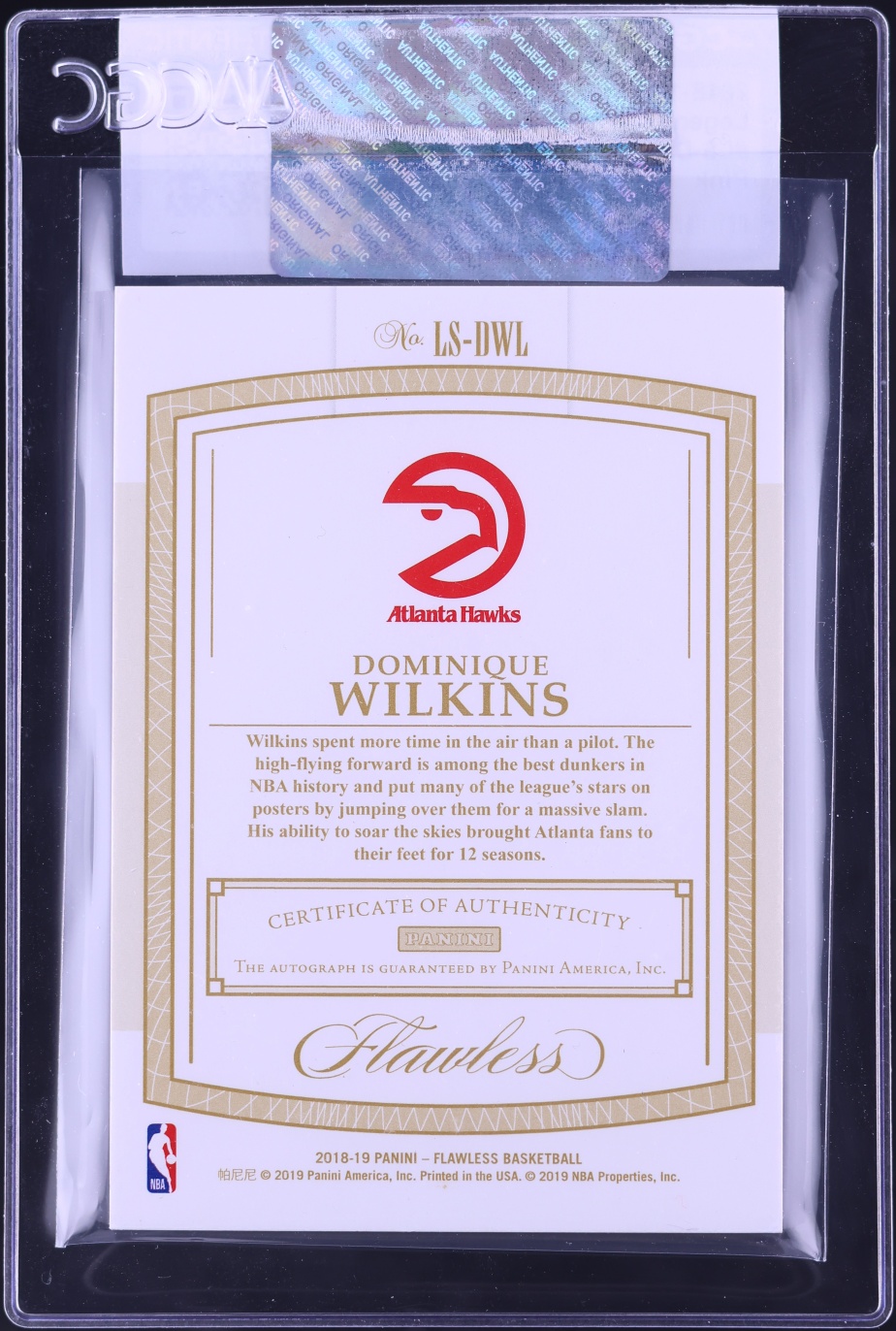 2018 Panini Flawless Legendary Scripts Pink Dominique Wilkins AUTO /20 #LS-DWL CGC AUTH
