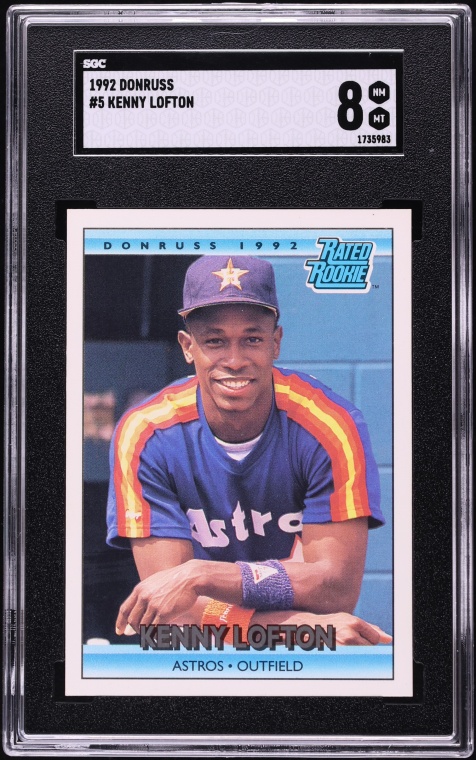 1992 Donruss Kenny Lofton ROOKIE #5 JSA SGC 8 NM-MT