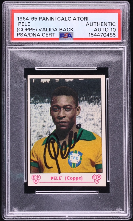 1964 Panini Calciatori Coppe Pele VALIDA BACK AUTO DNA 10 PSA ALTERED AUTH