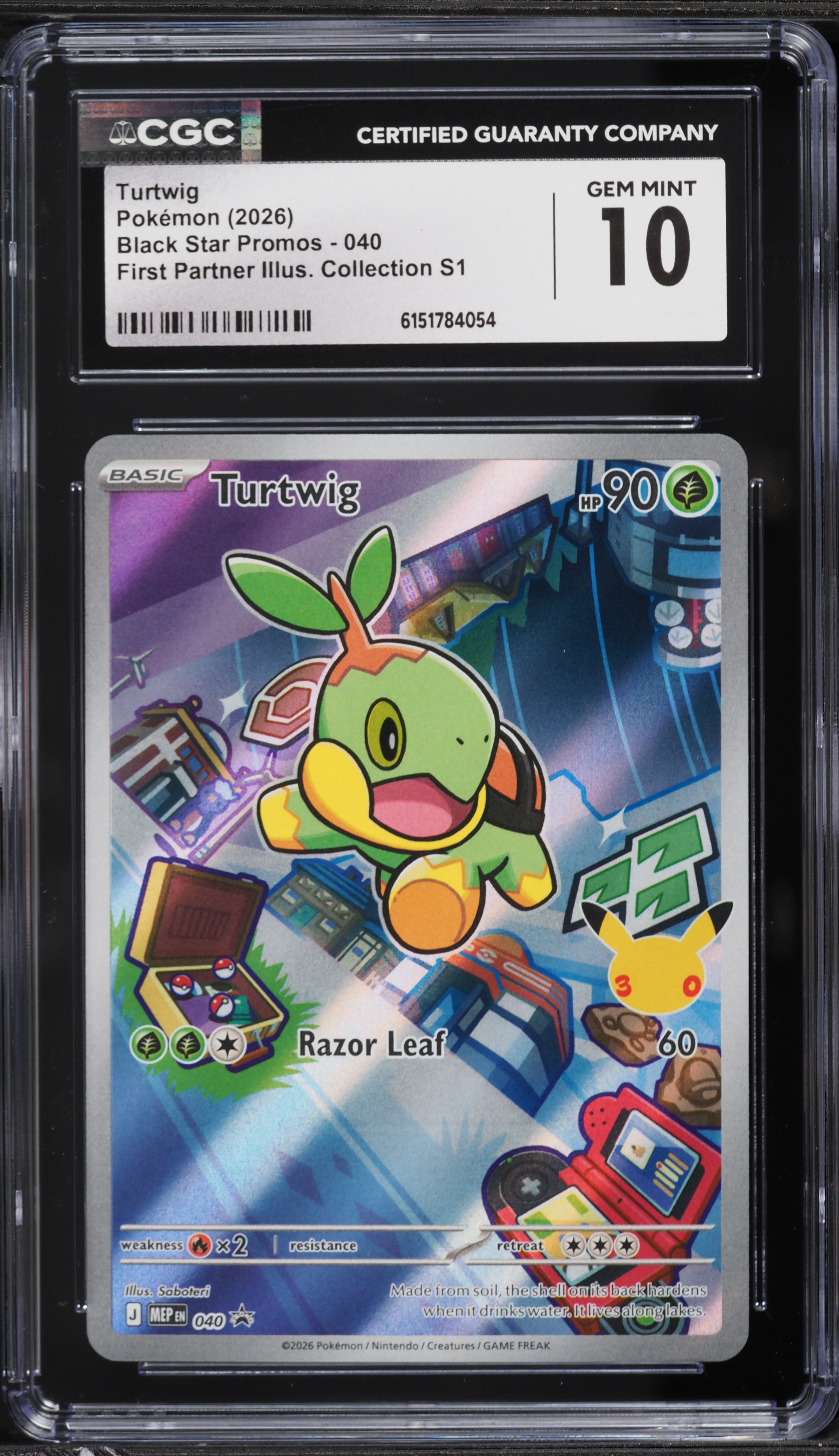 2026 Pokemon Black Star Promos First Partner Illus. Collection S1 Turtwig  #040 CGC 10 GEM MINT on Fanatics Collect