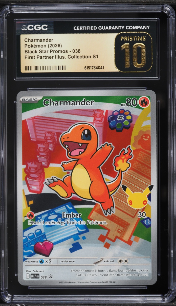 2026 Pokemon Promo First Partner Illustration Collection S1 Charmander #038 CGC 10 PRISTINE