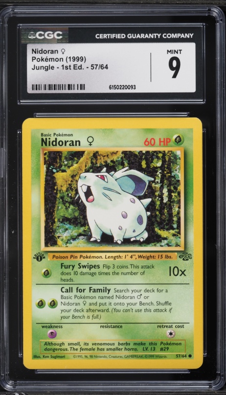 1999 Pokemon Jungle 1st Edition Nidoran #57 CGC 9 MINT