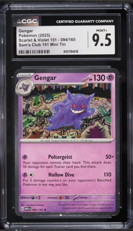 2025 Pokemon Scarlet & Violet 151 Sam's Club Mini Tin Gengar #94 CGC 10 GEM  MINT on Fanatics Collect