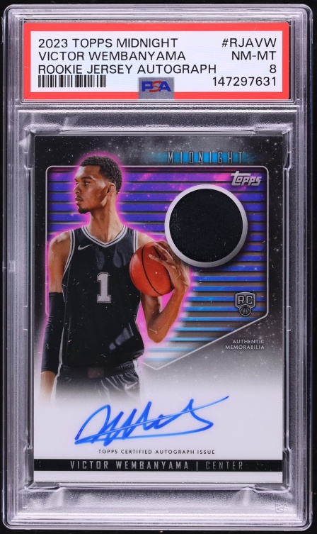 2023 Topps Midnight Victor Wembanyama ROOKIE PATCH AUTO #RJA-VW PSA 8 NM-MT