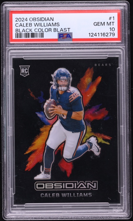 2024 Panini Obsidian Black Colorblast Caleb Williams ROOKIE #1 PSA 10 GEM MINT