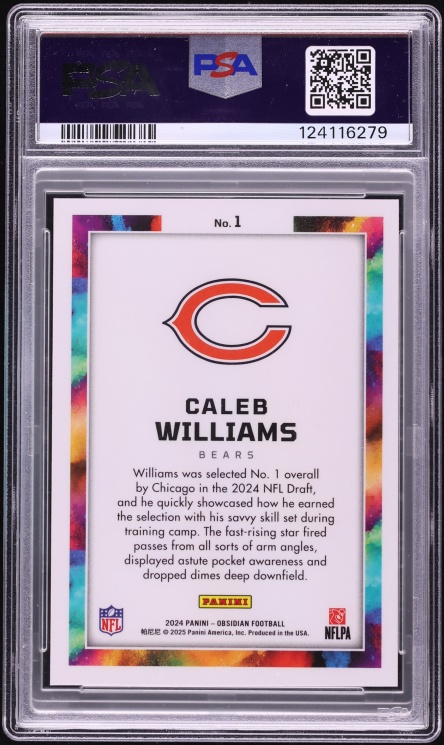 2024 Panini Obsidian Black Colorblast Caleb Williams ROOKIE #1 PSA 10 GEM MINT