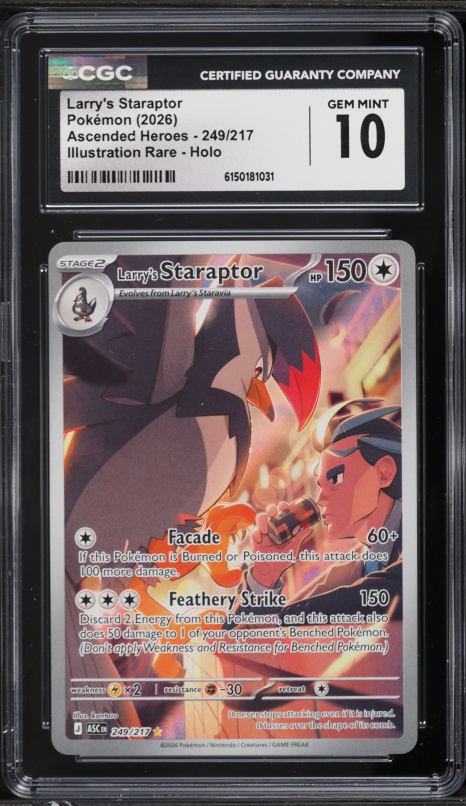 2026 Pokemon Mega Evolution Ascended Heroes IR Larry's Staraptor #249 CGC 10 GEM MINT
